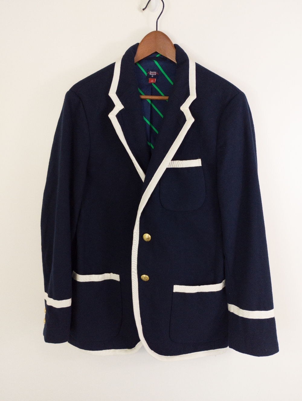 Rowing Blazers x Target Navy Wool Blend Piping Blazer Jacket M